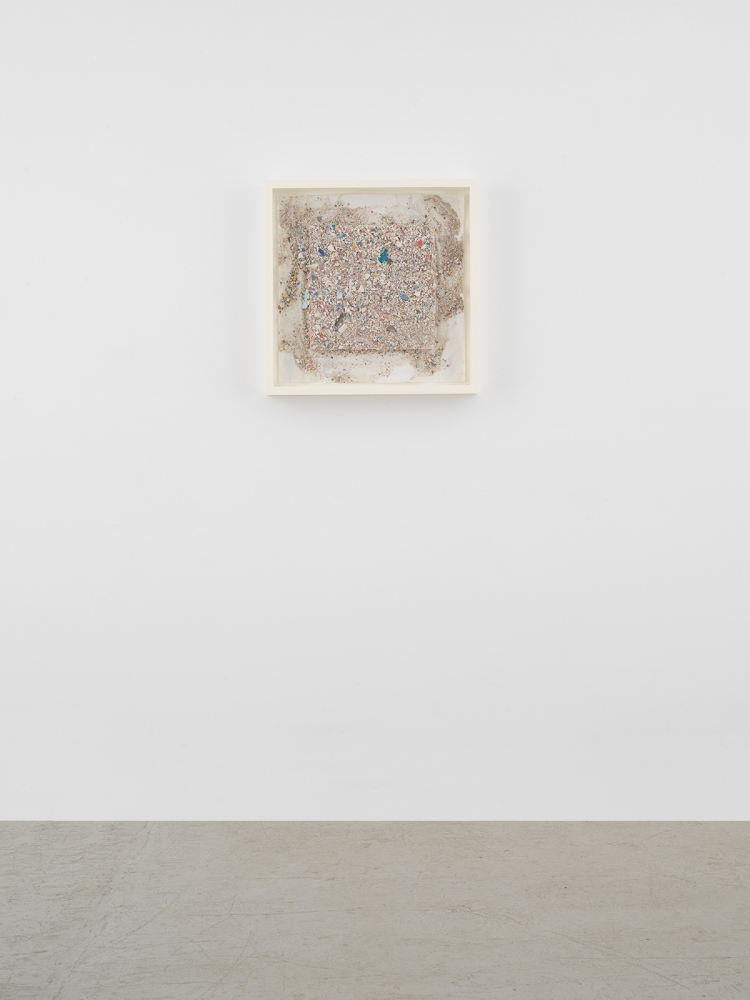 Leonardo Drew Number 89SD, 2021 Plaster and paint on paper 22 7/8 x 22 7/8 x 1 1/2 inches 58.1 x 58.1 x 3.8 cm