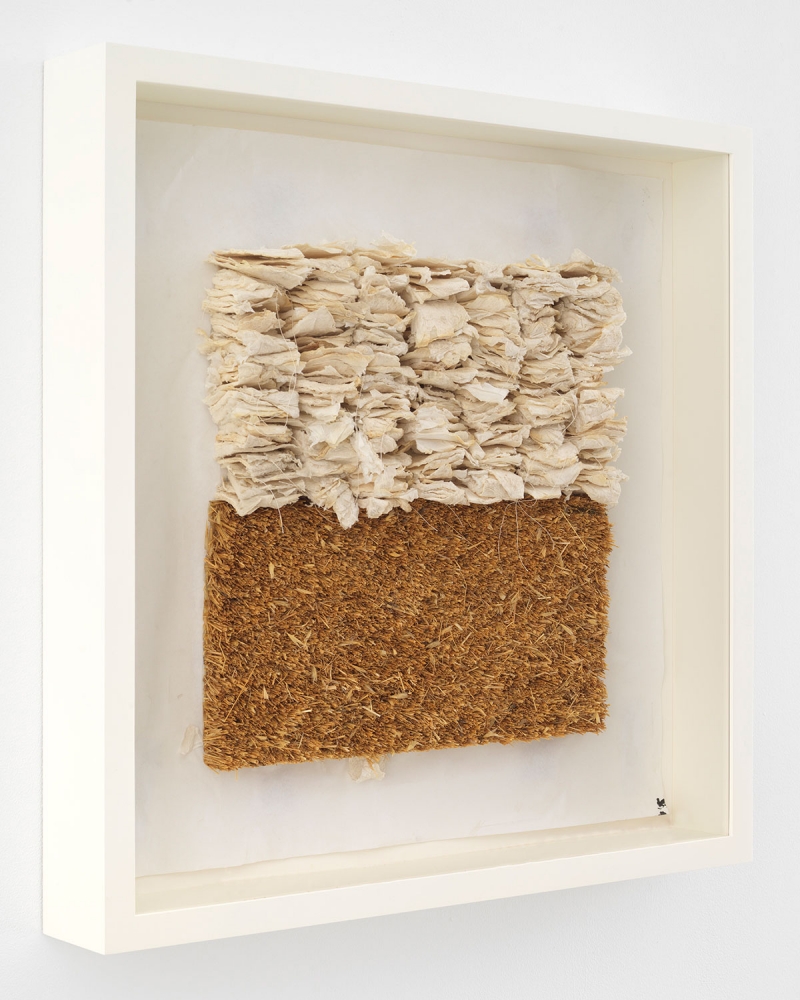 Leonardo Drew Number 93SD, 2021 Cast paper and straw on paper 23 x 23 x 2 1/2 inches 58.4 x 58.4 x 6.4 cm