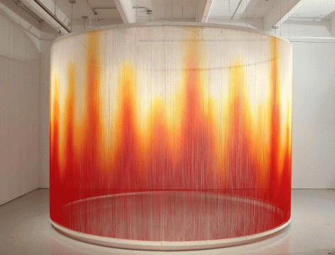 ALT="Teresita Fernanedez, Fire, 2005, Installation view at The Fabric Workshop and Museum"