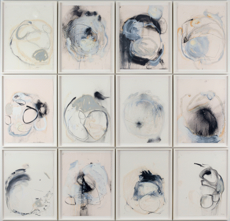 ALT="Joseph Havel, How to Draw a Circle II, 2014-2015, Graphite, oil stick and oil paint on paper"